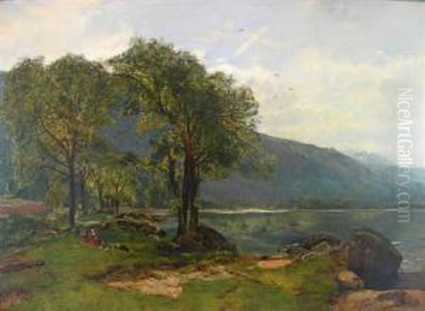 The Head Of Loch Lomond Oil Painting by Alexander Jnr. Fraser