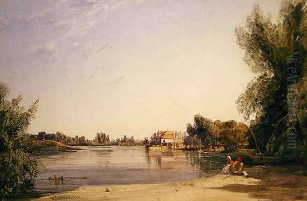 A Mill on the Seine, 1835 Oil Painting by William Callow