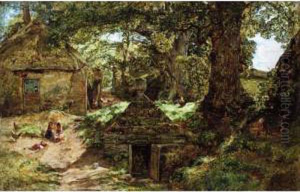 Queen Mary's Well, Barncluith Oil Painting by Alexander Jnr. Fraser