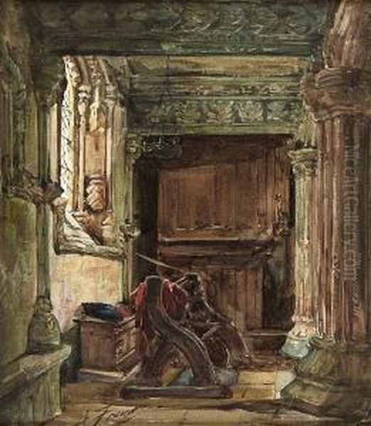 Roslin Chapel Oil Painting by Alexander Jnr. Fraser