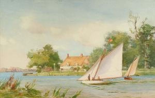 On The Broads Oil Painting by John Fraser