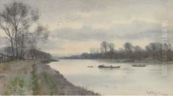 The Thames Below Kew Oil Painting by Robert Winter Fraser