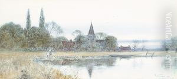 West Barton, Norfolk Oil Painting by Robert Winter Fraser