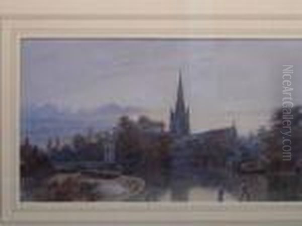 View Ofthames At Marlow Oil Painting by Robert Winter Fraser