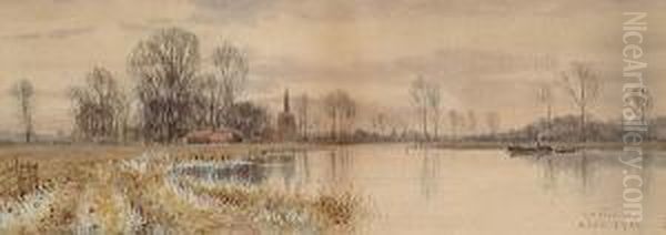 Streatham, Isle Of Ely; Earith, Cambridgeshire Oil Painting by Robert Winter Fraser