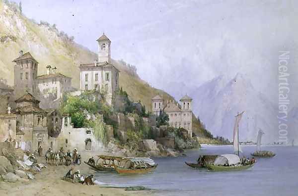 Gravedona, Lake Como, 1895 Oil Painting by William Callow