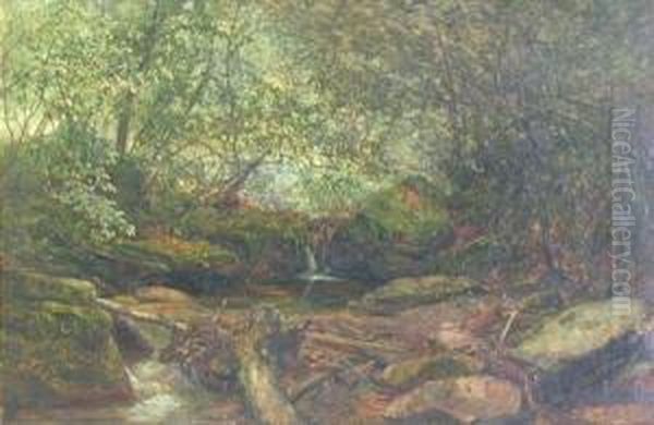 The Brook Thro' The Wood Oil Painting by Alexander Snr Fraser