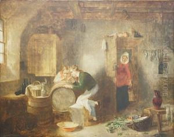 Tapping The Cask Oil Painting by Alexander Snr Fraser