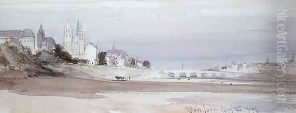 Blois on the Loire, 1856 Oil Painting by William Callow