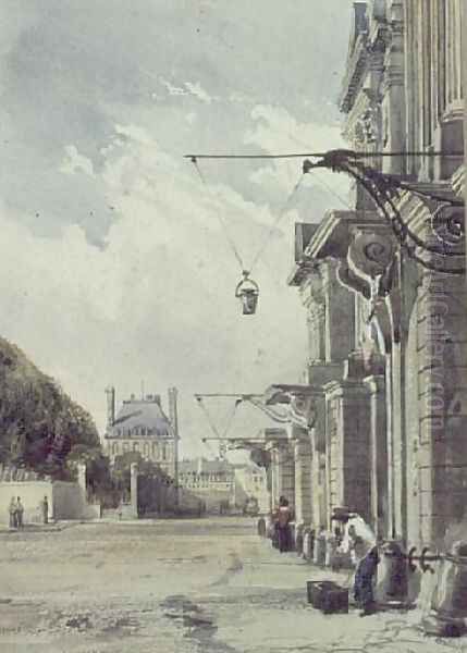 The Rue de Rivoli, near the Tuileries, Paris Oil Painting by William Callow