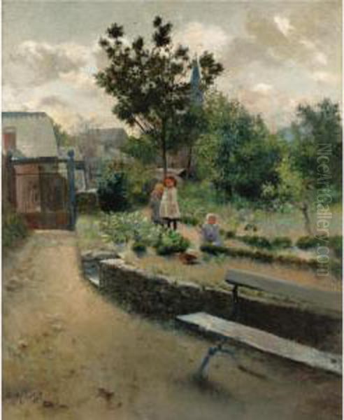 Au Jardin Oil Painting by Leon Henri Marie Frederic