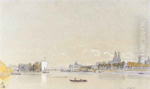 Tours on the Loire Oil Painting by William Callow