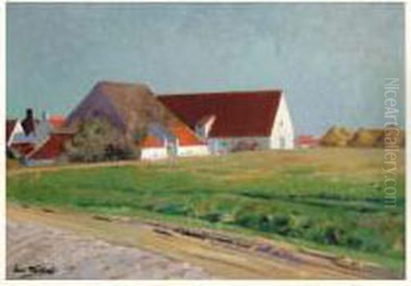 Ferme A Heyst-sur-mer Oil Painting by Leon Henri Marie Frederic