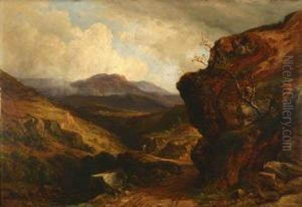 The Lion Rock, Cheddar Cliff Oil Painting by John F Tennant