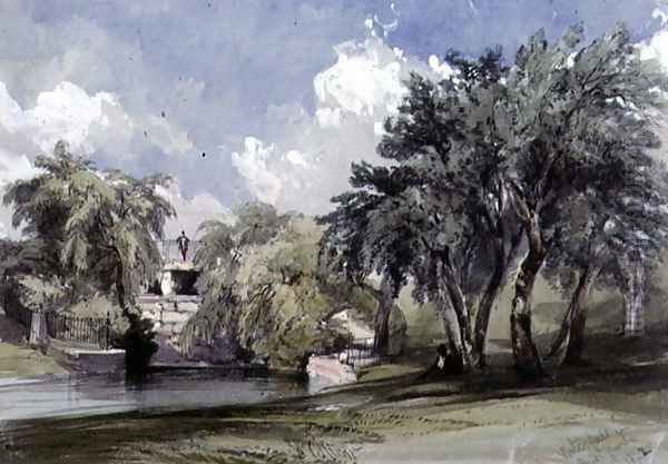 The Waterfall in Hyde Park Oil Painting by William Callow