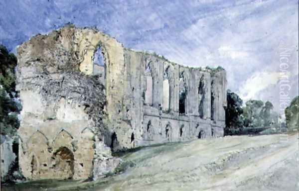 Easby Abbey, Yorkshire Oil Painting by William Callow