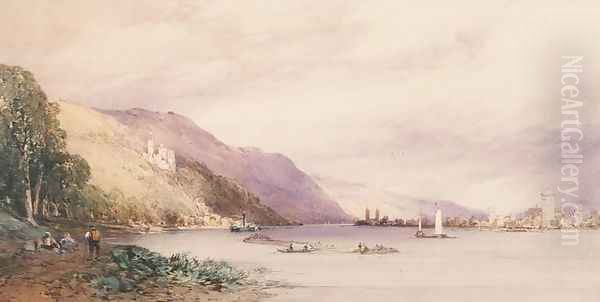 On the Rhine, 1861 Oil Painting by William Callow