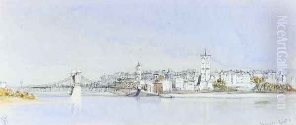 Valence, on the Rhone Oil Painting by William Callow