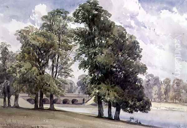 View on the Serpentine, Hyde Park (2) Oil Painting by William Callow