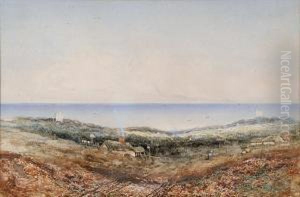 Looking Out To Sea Above Cromer Oil Painting by Will. Philip Barnes Freeman