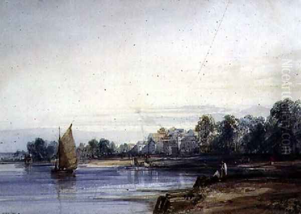 On the Thames Oil Painting by William Callow