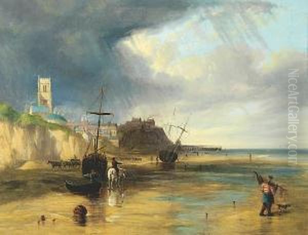 Cromer From The Beach Oil Painting by Will. Philip Barnes Freeman