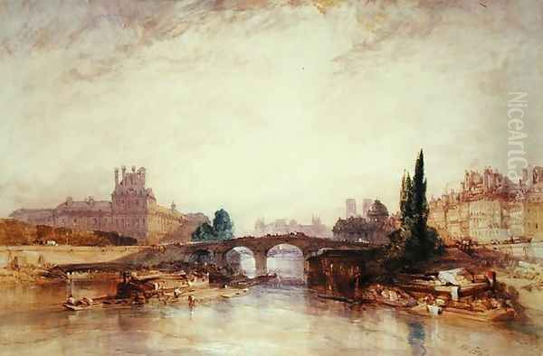 View of the Pont Royal Oil Painting by William Callow