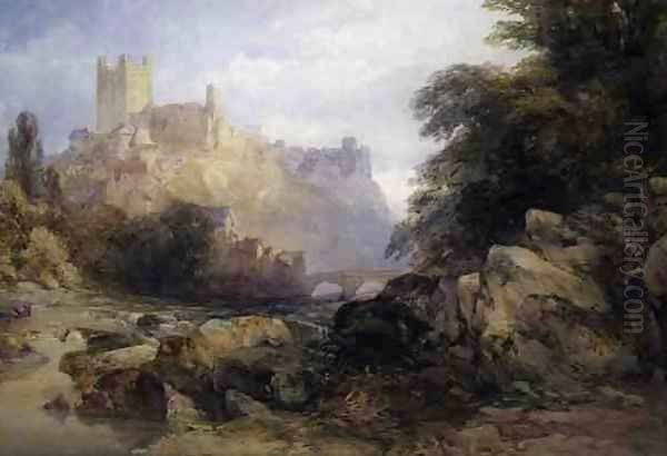 The Town and Castle from the River, c.1860 Oil Painting by William Callow