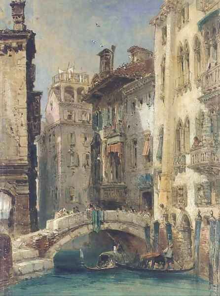 View of a canal, Venice Oil Painting by William Callow