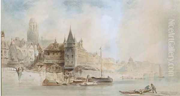 Carden, on the Moselle Oil Painting by William Callow