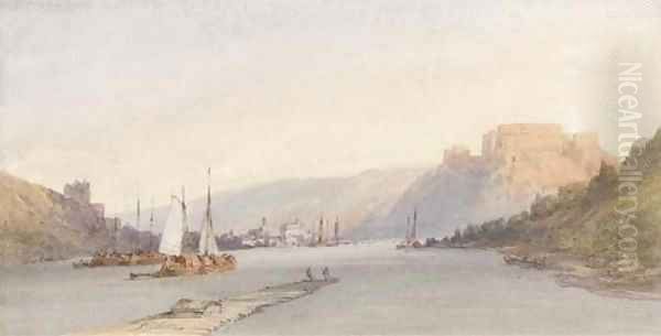 Ehrenbreitstein on the Rhine Oil Painting by William Callow