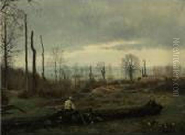 The Woodsman Oil Painting by Edouard Frere