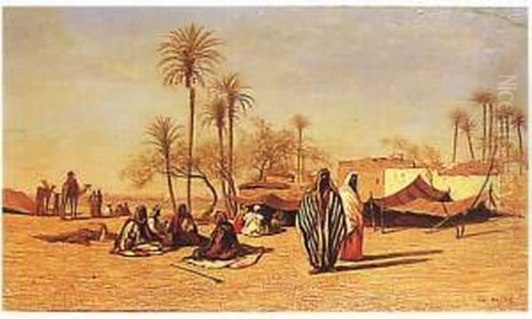 Campement De Bedouins Oil Painting by Edouard Frere