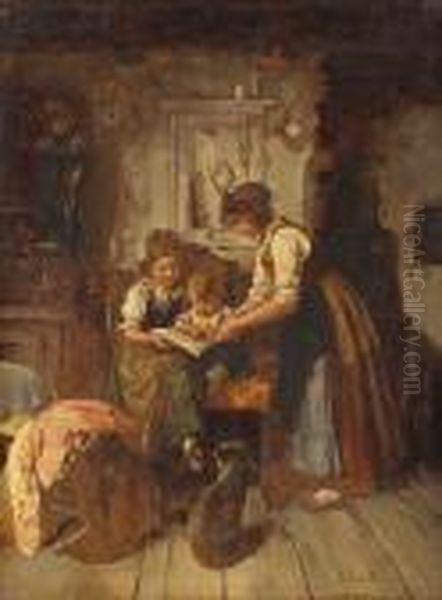 Story Time Oil Painting by Edouard Frere