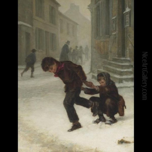 Leaving School Oil Painting by Edouard Frere