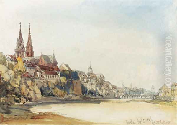 View of Basle, Switzerland Oil Painting by William Callow