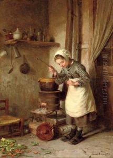 The Young Cook Oil Painting by Edouard Frere