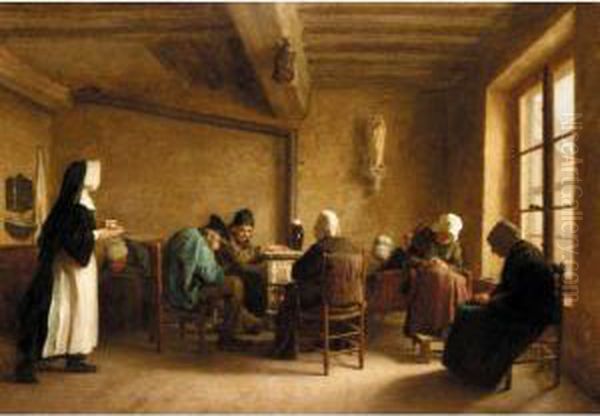 The Alms Oil Painting by Edouard Frere