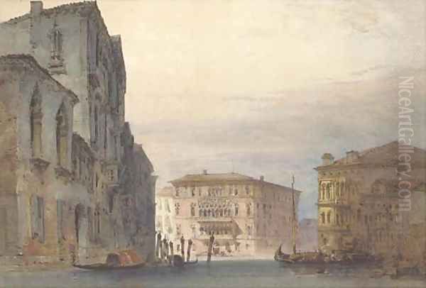 View of the Ca' Foscari on the Grand Canal, Venice Oil Painting by William Callow