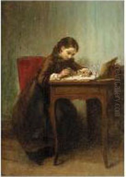 The Young Artist Oil Painting by Edouard Frere