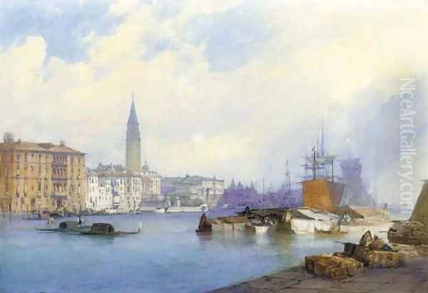 View of Venice from the Dogana Oil Painting by William Callow