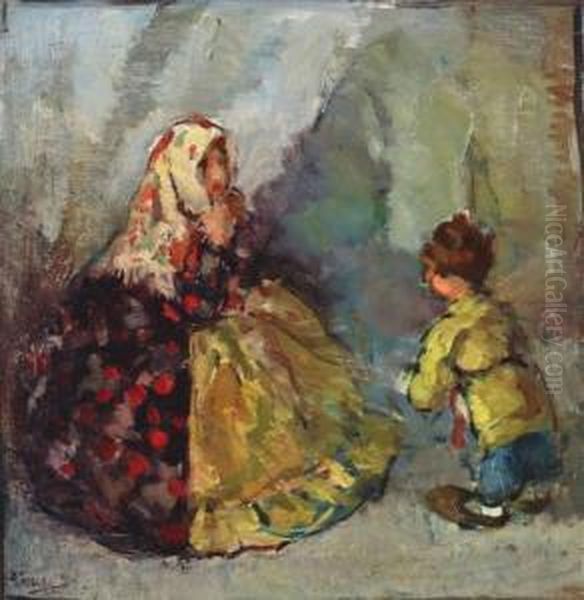 Twee Poppen Oil Painting by Abraham Fresco