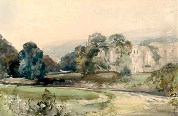 Bolton Abbey Oil Painting by William Callow