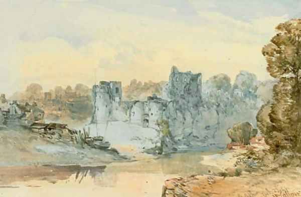 Chepstow Castle Oil Painting by William Callow