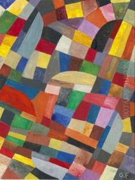 Composition Oil Painting by Otto Freundlich