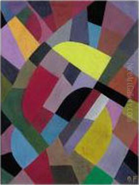 Composition Abstraite Oil Painting by Otto Freundlich