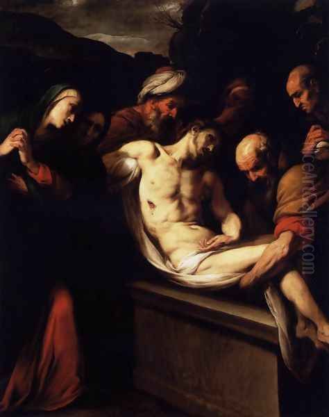 The Entombment 1620s Oil Painting by Daniele Crespi