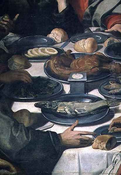 The Last Supper, detail of the food (detail) Oil Painting by Daniele Crespi