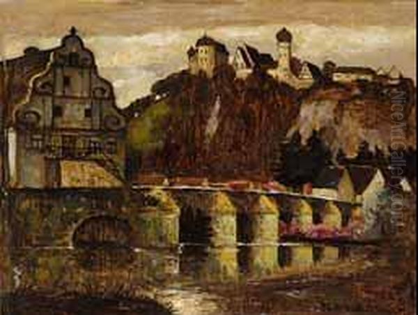 Ansicht Von Dinkelsbuhl. Oil Painting by Adolf Frey-Moock