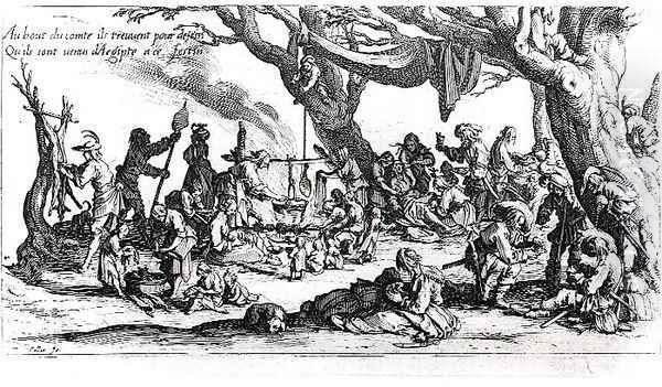 A Birth in a Gypsy Camp Oil Painting by Jacques Callot